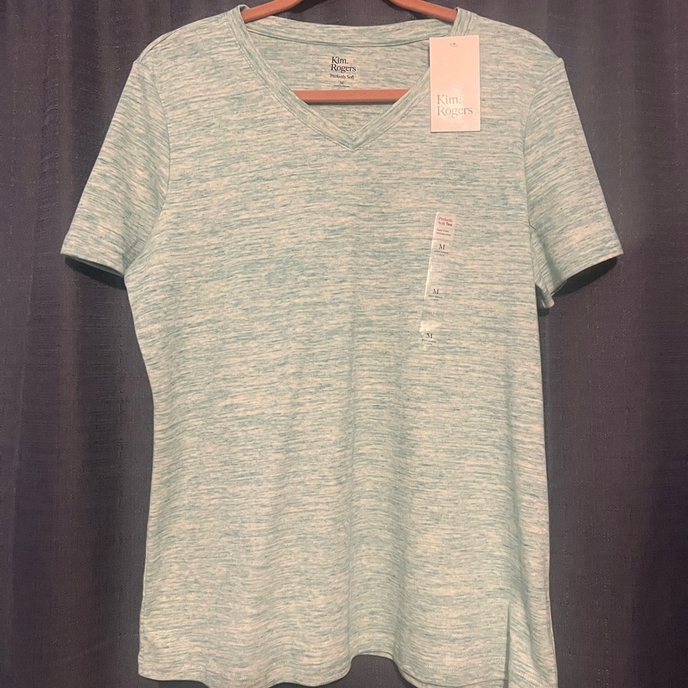 Kim Rogers Women's Turquoise SpaceDyed Top NWT